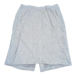 Brooks Brothers Gray Skirt Silk, Linen, Viscose Blend Women's 16